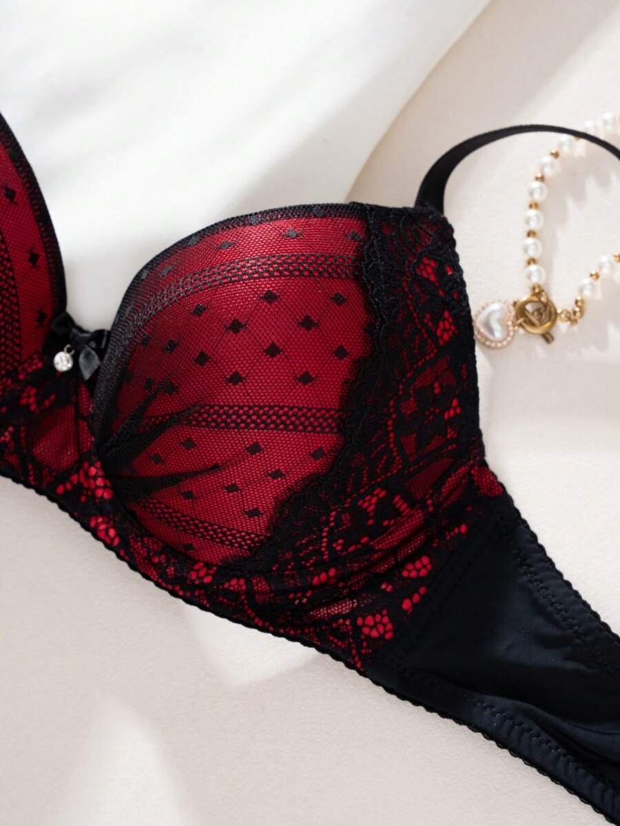 1pc Sexy Lace Minimalist Lift-Up Small Bust Underwire Bra For Women Lingerie