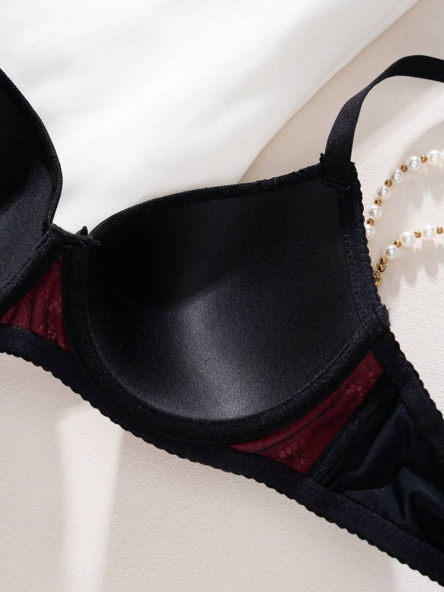 1pc Sexy Lace Minimalist Lift-Up Small Bust Underwire Bra For Women Lingerie