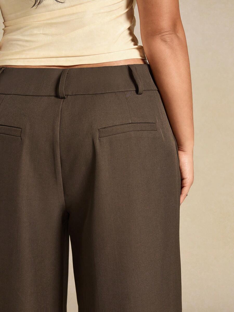 SHEIN BAE Plus Size Women Elegant Asymmetric Office Pants, Autumn/Winter,Winter Pants Women,One-Piece Pants Ladies Autumn Winter, Elegant Party Pants,Formal Pants For Women,Wedding Pants,Fall Plus Size,Plus Size Woman Pants,Pants For Ladies Summer,Birthday For Women