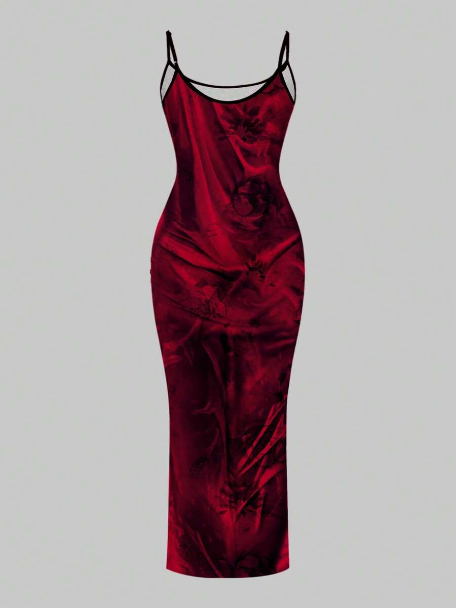 Slaydiva 2025/Summer Outfits For Women/Fall Women Clothes/Summer Dresses For Women/Elegant Dresses For Women/Wedding Guest Dress Women/Vacation Outfits Woman/Going Out/Classy Outfits For Women/Floral Graphic Casual Minimalist Sleeveless Dress Chic Dress