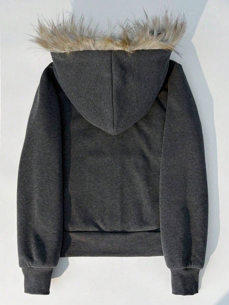 Glimmora New Women Zip-Up Sweatshirt, Gray Long Sleeve Jacket