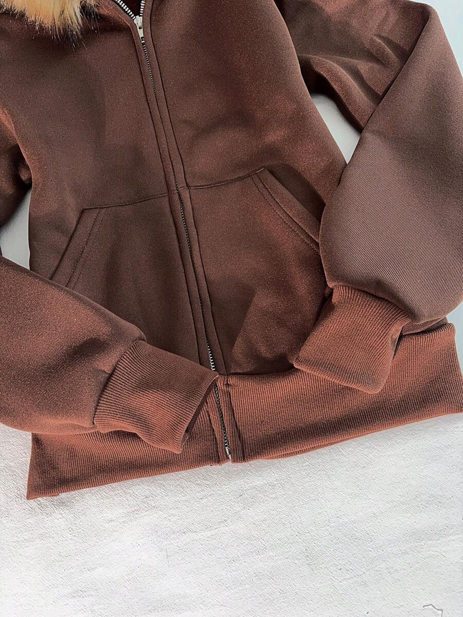 Glimmora New Women Zip-Up Sweatshirt, Gray Long Sleeve Jacket