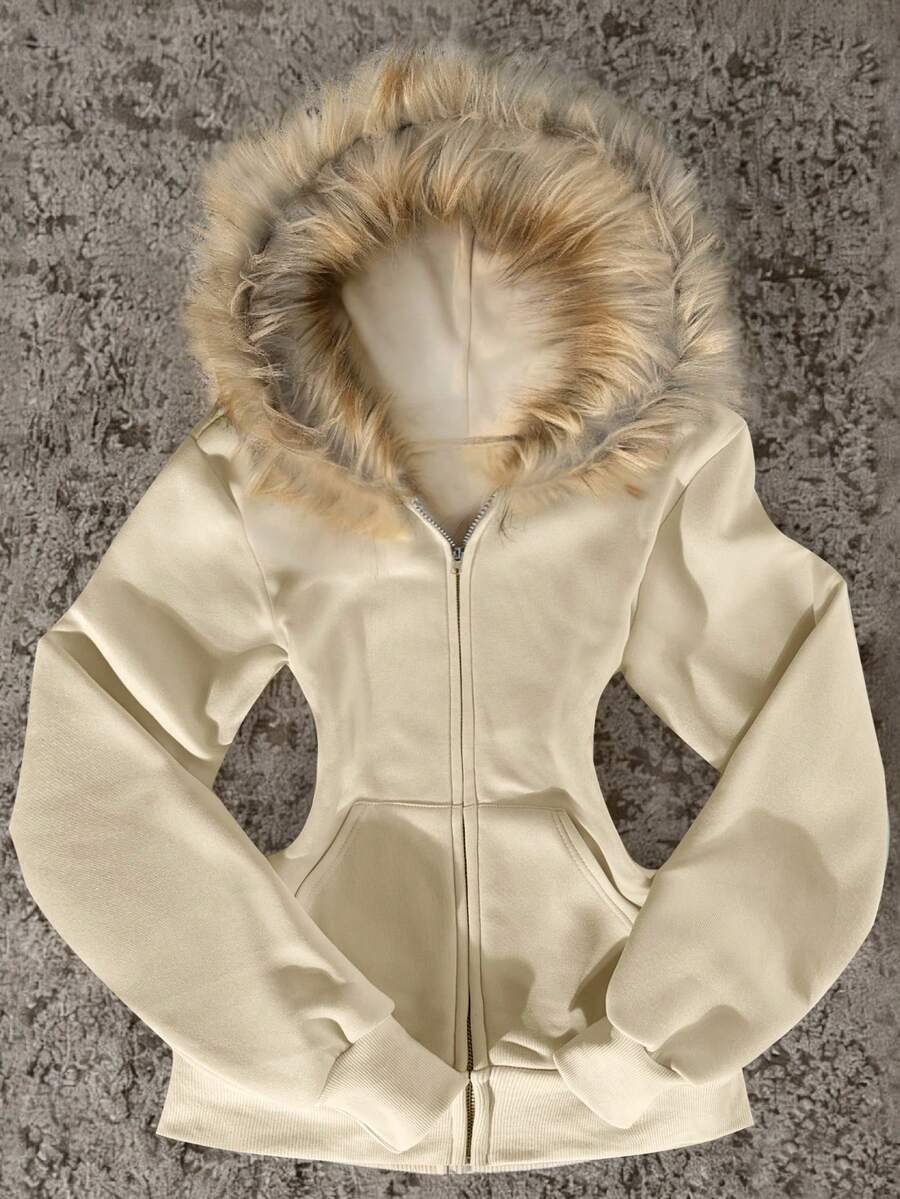 Glimmora New Women Zip-Up Sweatshirt, Gray Long Sleeve Jacket