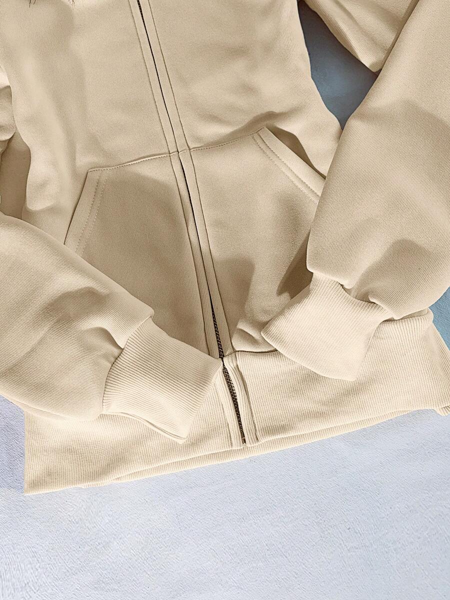 Glimmora New Women Zip-Up Sweatshirt, Gray Long Sleeve Jacket