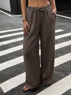 Siren Gaze Women Linen Low-Waist Straight Leg Casual Pants, Summer Holiday Style Business Casual Woman,Linen Pants Black