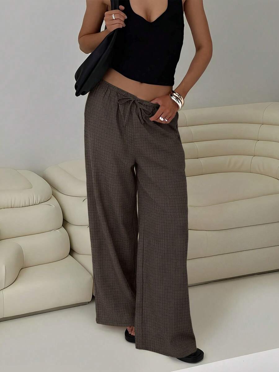 Siren Gaze Women Linen Low-Waist Straight Leg Casual Pants, Summer Holiday Style Business Casual Woman,Linen Pants Black