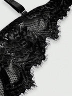ROMWE 3pcs Set Casual Everyday Lace Trim Underwire Bra