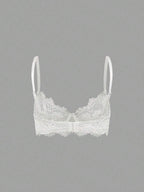 ROMWE 3pcs Set Casual Everyday Lace Trim Underwire Bra