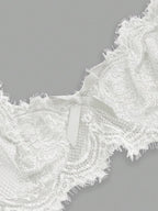 ROMWE 3pcs Set Casual Everyday Lace Trim Underwire Bra