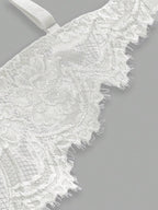 ROMWE 3pcs Set Casual Everyday Lace Trim Underwire Bra