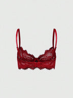 ROMWE 3pcs Set Casual Everyday Lace Trim Underwire Bra