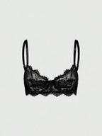ROMWE 3pcs Set Casual Everyday Lace Trim Underwire Bra
