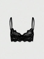 ROMWE 3pcs Set Casual Everyday Lace Trim Underwire Bra