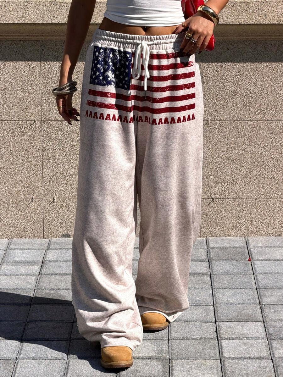 Muchica Women's White Striped Knitted Sweatpants Extra Long Straight Leg Pink Side Stripe Loose Fit Casual Track Pants For Everyday Wear White Beach Pants White Wide Leg Pants Women Wide Pants Wide Leg Summer Pants Palazzo Pants Women White Track Pants Women