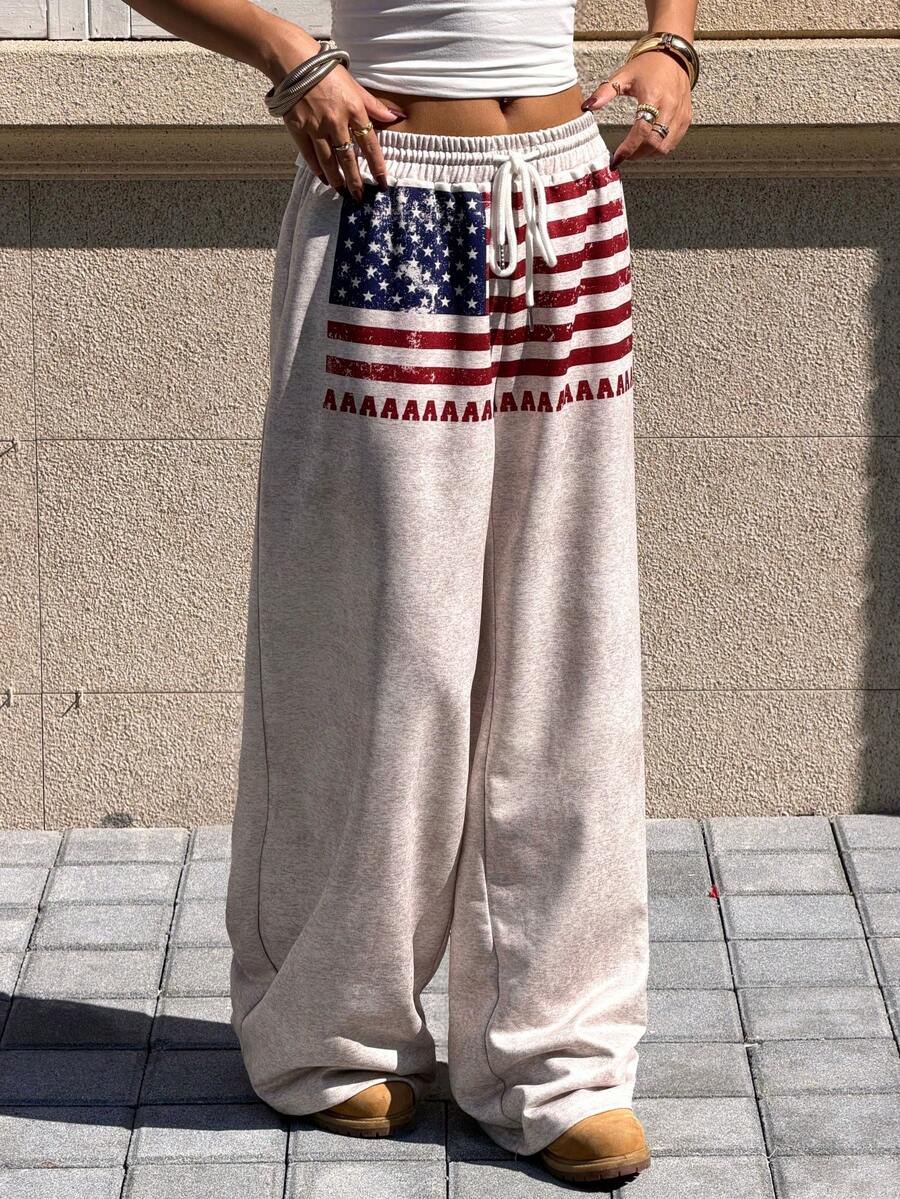 Muchica Women's White Striped Knitted Sweatpants Extra Long Straight Leg Pink Side Stripe Loose Fit Casual Track Pants For Everyday Wear White Beach Pants White Wide Leg Pants Women Wide Pants Wide Leg Summer Pants Palazzo Pants Women White Track Pants Women