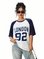 SHEIN EZwear Plus Size Summer Basic Casual Raglan Sleeve Short Sleeve Loose T-Shirt