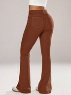 Flexra Women Flared Pocket Casual All-Match Denim Flared Jeans Y2k Bootcut Jeans