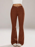 Flexra Women Flared Pocket Casual All-Match Denim Flared Jeans Y2k Bootcut Jeans
