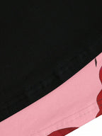 Sweetra 2pcs Women's Elegant Party Solid Color Mermaid Skirt And Floral Print Skirt Set Fall Cloth For Women