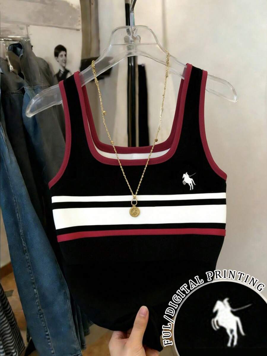 Resyla Striped Regular Fit Women's Sleeveless Crew Neck Tank Top