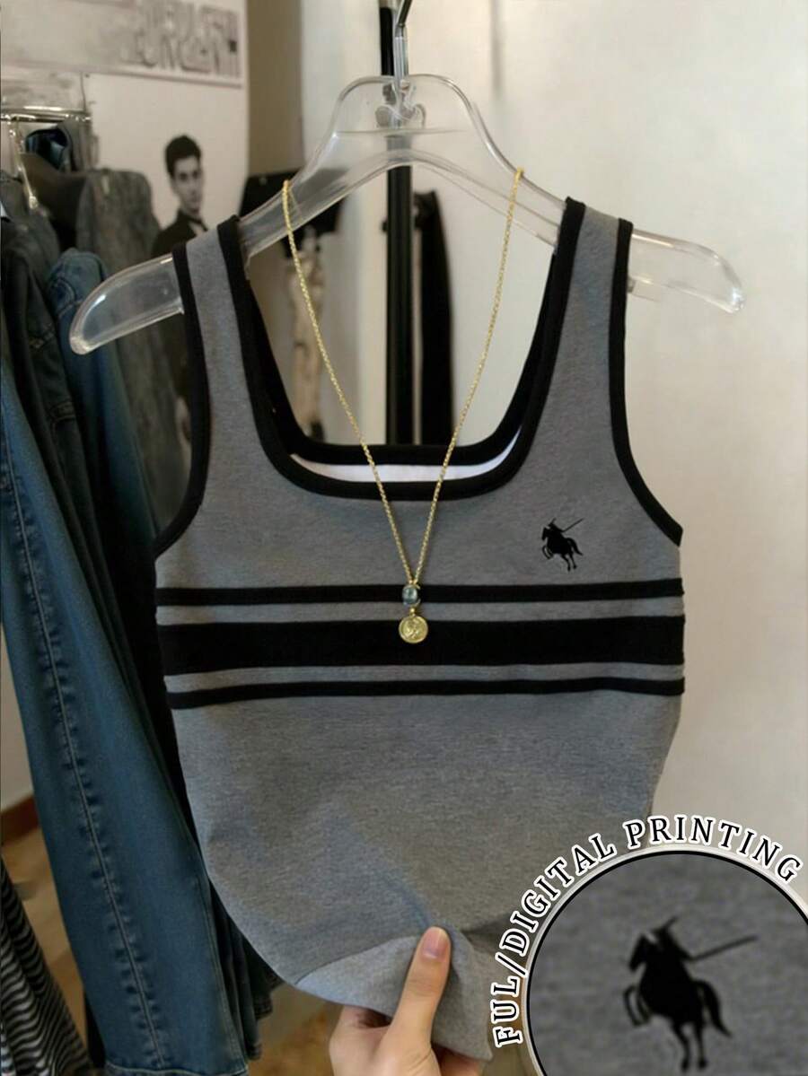 Resyla Striped Regular Fit Women's Sleeveless Crew Neck Tank Top