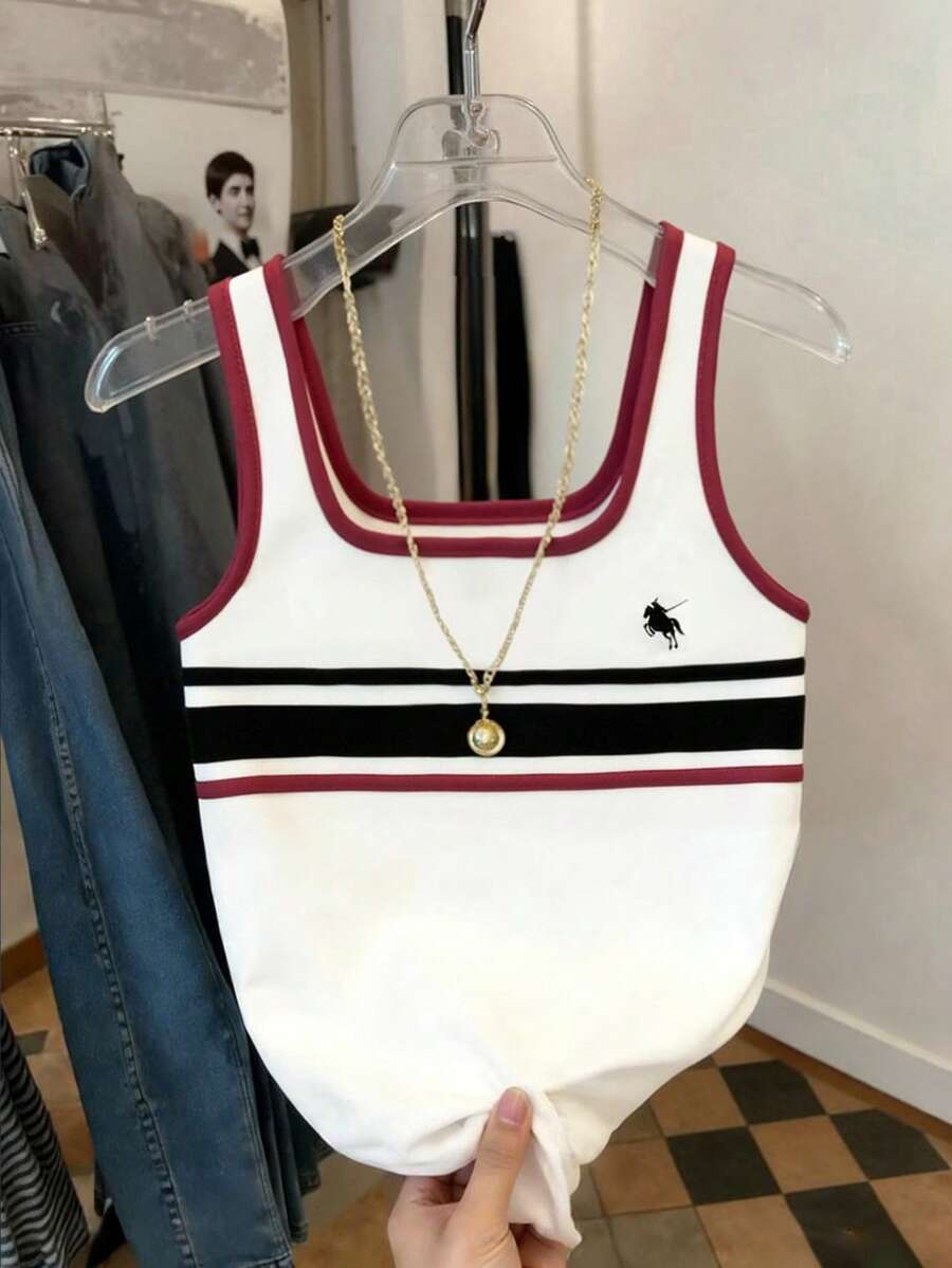 Resyla Striped Regular Fit Women's Sleeveless Crew Neck Tank Top