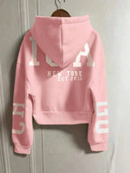 INAWLY Hooded Thermal Lined Sweatshirt, Autumn/Winter Short Loose Jacket,Ladies Spring/Fall Casual Pocket,Zipper Three Quarter Length Sleeve Hooded Oversized Regular Apricot Drop Shoulder Zip Up Women Hoodies,Three Quarter Sleeve Tops Graduation,Back To School Outfits,Graduation,Teacher Outfits For Women,Back To School Pullover