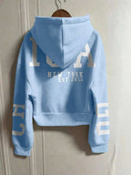 INAWLY Hooded Thermal Lined Sweatshirt, Autumn/Winter Short Loose Jacket,Ladies Spring/Fall Casual Pocket,Zipper Three Quarter Length Sleeve Hooded Oversized Regular Apricot Drop Shoulder Zip Up Women Hoodies,Three Quarter Sleeve Tops Graduation,Back To School Outfits,Graduation,Teacher Outfits For Women,Back To School Pullover