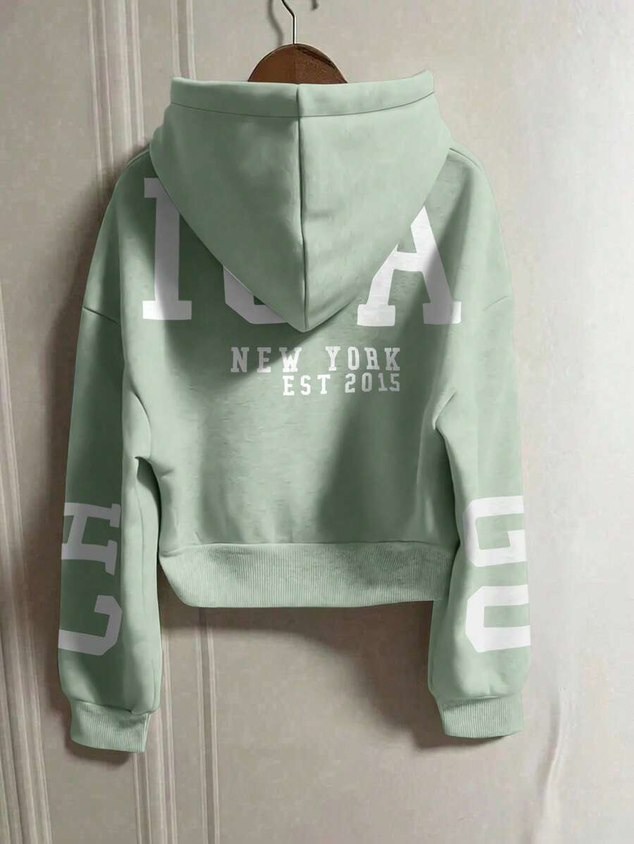 INAWLY Hooded Thermal Lined Sweatshirt, Autumn/Winter Short Loose Jacket,Ladies Spring/Fall Casual Pocket,Zipper Three Quarter Length Sleeve Hooded Oversized Regular Apricot Drop Shoulder Zip Up Women Hoodies,Three Quarter Sleeve Tops Graduation,Back To School Outfits,Graduation,Teacher Outfits For Women,Back To School Pullover