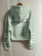 INAWLY Hooded Thermal Lined Sweatshirt, Autumn/Winter Short Loose Jacket,Ladies Spring/Fall Casual Pocket,Zipper Three Quarter Length Sleeve Hooded Oversized Regular Apricot Drop Shoulder Zip Up Women Hoodies,Three Quarter Sleeve Tops Graduation,Back To School Outfits,Graduation,Teacher Outfits For Women,Back To School Pullover