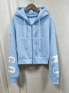 INAWLY Hooded Thermal Lined Sweatshirt, Autumn/Winter Short Loose Jacket,Ladies Spring/Fall Casual Pocket,Zipper Three Quarter Length Sleeve Hooded Oversized Regular Apricot Drop Shoulder Zip Up Women Hoodies,Three Quarter Sleeve Tops Graduation,Back To School Outfits,Graduation,Teacher Outfits For Women,Back To School Pullover