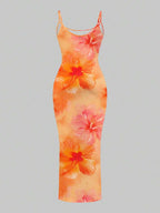 Slaydiva 2025/Summer Outfits For Women/Fall Women Clothes/Summer Dresses For Women/Elegant Dresses For Women/Wedding Guest Dress Women/Vacation Outfits Woman/Going Out/Classy Outfits For Women/Floral Graphic Casual Minimalist Sleeveless Dress Chic Dress