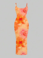 Slaydiva 2025/Summer Outfits For Women/Fall Women Clothes/Summer Dresses For Women/Elegant Dresses For Women/Wedding Guest Dress Women/Vacation Outfits Woman/Going Out/Classy Outfits For Women/Floral Graphic Casual Minimalist Sleeveless Dress Chic Dress