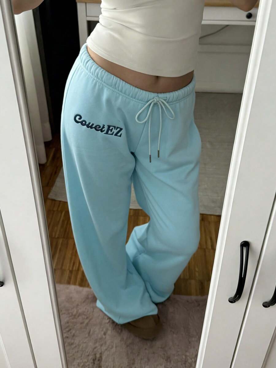 CovetEZ Women's Casual Loose Solid Color Drawstring Waist Sweatpants Wide Leg Sweatpants Graduation,Back To School Outfits,Graduation,Teacher Outfits For Women,Back To School