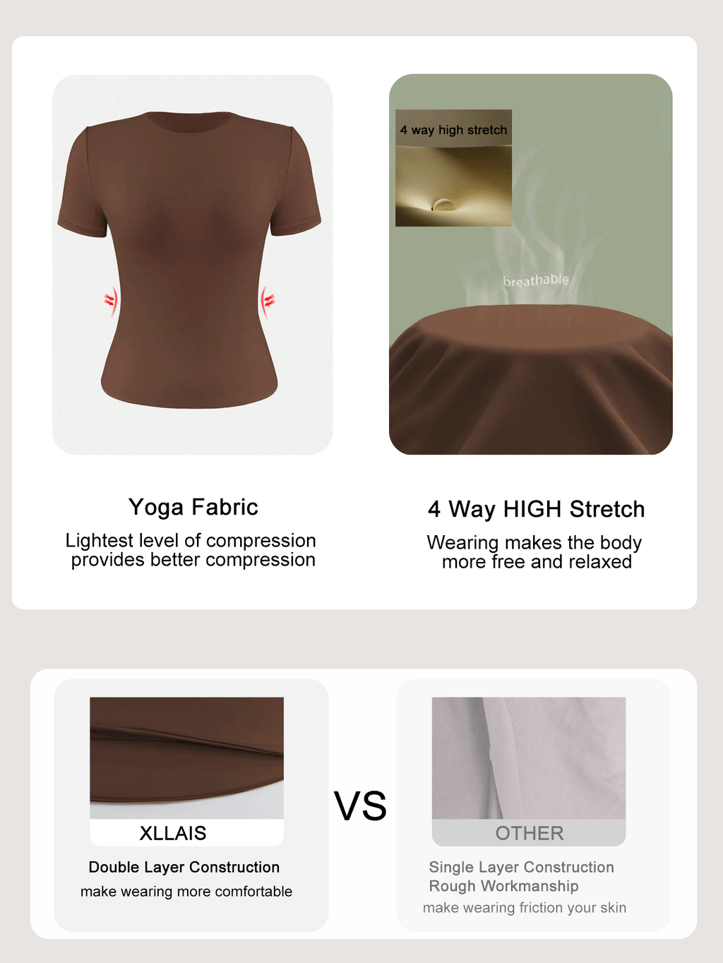XLLAIS 2025 Model Black Short Sleeve Crew Neck Solid Color Basic Fitted Casual T-Shirt For Women, Summer