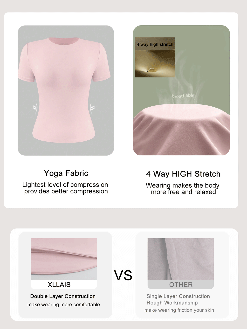 XLLAIS 2025 Model Black Short Sleeve Crew Neck Solid Color Basic Fitted Casual T-Shirt For Women, Summer