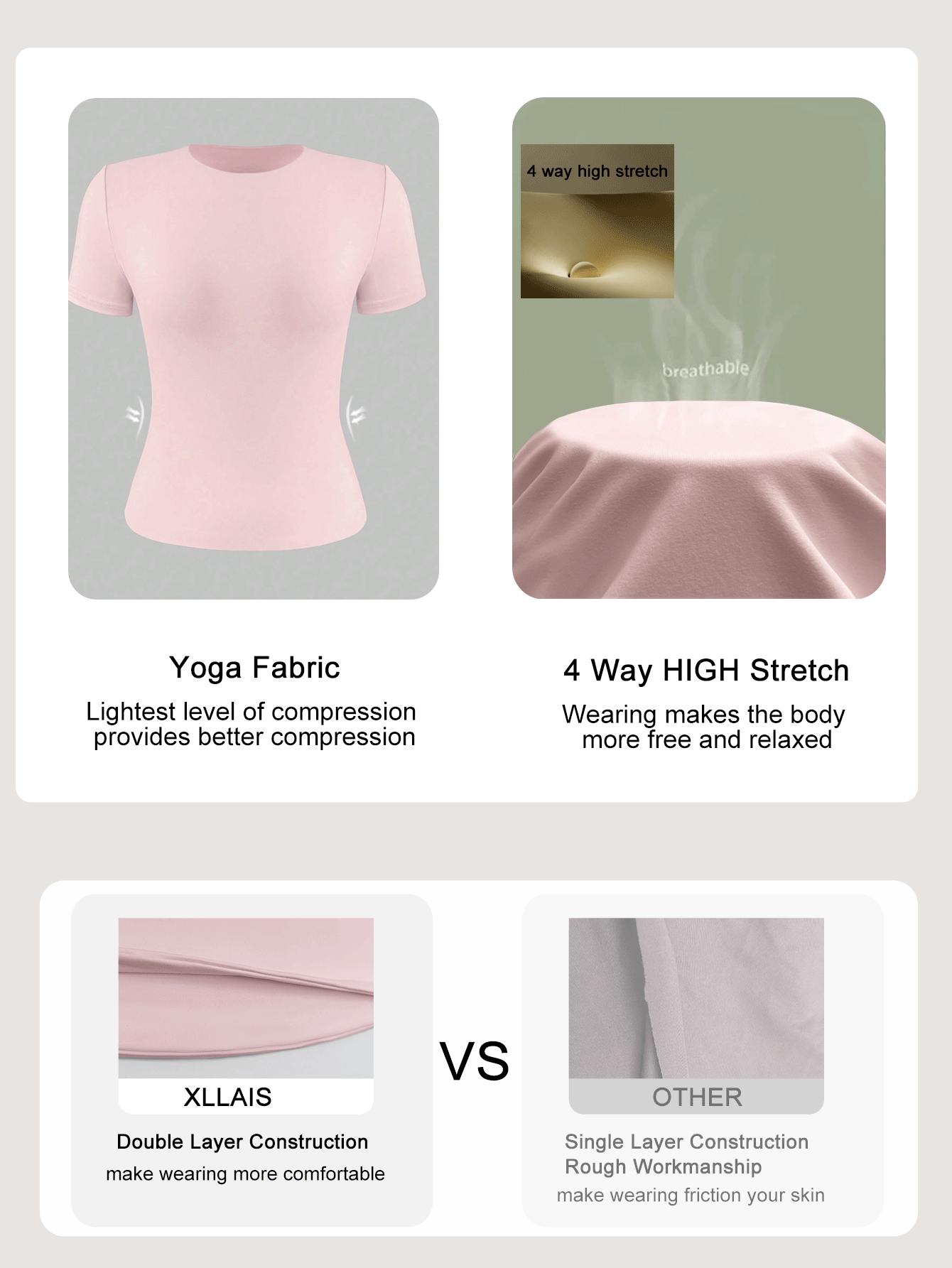 XLLAIS 2025 Model Black Short Sleeve Crew Neck Solid Color Basic Fitted Casual T-Shirt For Women, Summer