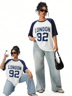 SHEIN EZwear Plus Size Summer Basic Casual Raglan Sleeve Short Sleeve Loose T-Shirt
