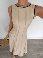 Siren Gaze New  Linen Long Dress For Women, Split Pleated Waist A-Line Dress, Elegant Long Dress, Sun Dresses For Women Holiday Wear, Imitation Linen Flowing Long Dress, Business Casual Women's Wear,Fall Women Clothes Party Summer
