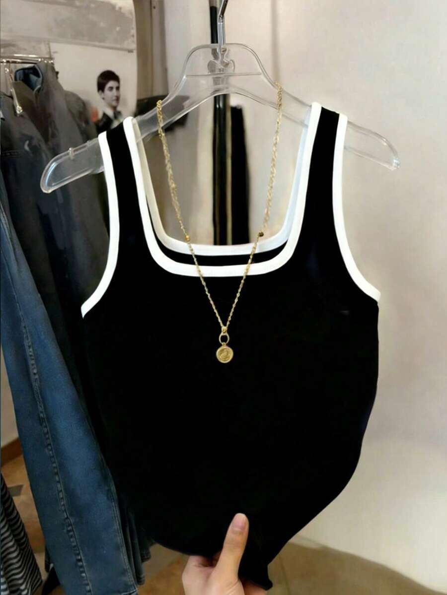Resyla Striped Regular Fit Women's Sleeveless Crew Neck Tank Top