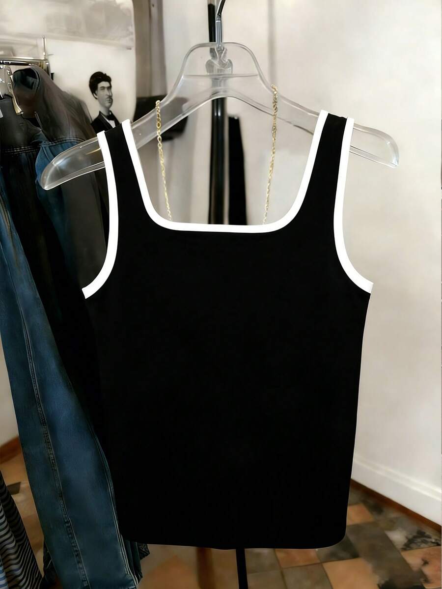 Resyla Striped Regular Fit Women's Sleeveless Crew Neck Tank Top