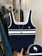 Resyla Striped Regular Fit Women's Sleeveless Crew Neck Tank Top