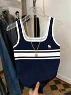 Resyla Striped Regular Fit Women's Sleeveless Crew Neck Tank Top