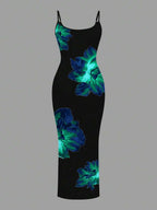 Slaydiva 2025/Summer Outfits For Women/Fall Women Clothes/Summer Dresses For Women/Elegant Dresses For Women/Wedding Guest Dress Women/Vacation Outfits Woman/Going Out/Classy Outfits For Women/Floral Graphic Casual Minimalist Sleeveless Dress Chic Dress