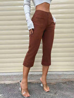 SHEIN Privé Women's Length Denim Capri Pants