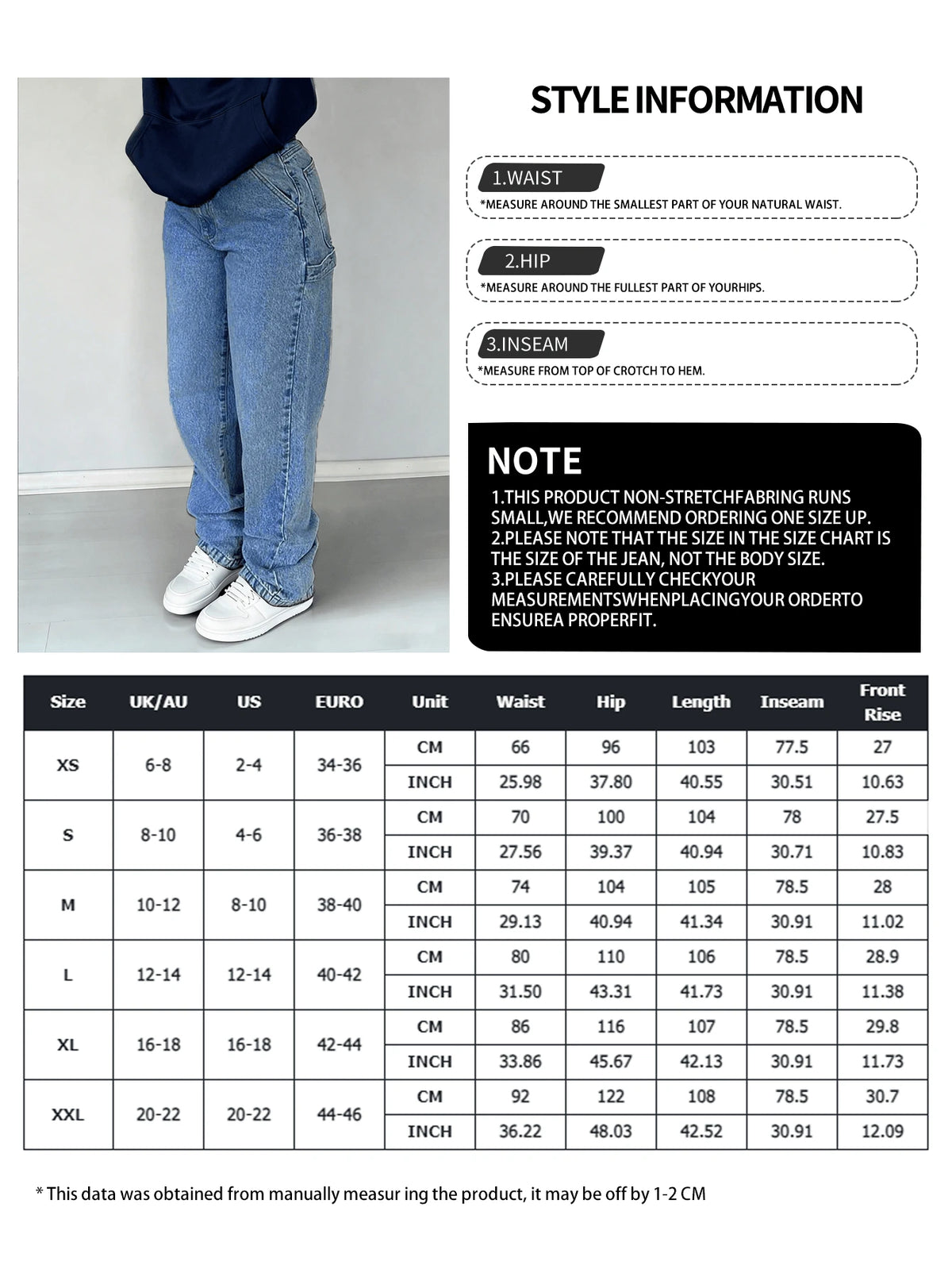NVFelix Women's Loose Straight Leg Jeans, Distressed Wash, Elegant & Fashionable, Y2K Outdoor Style, Blue, Suitable For Winter, Thanksgiving And New Year Wear