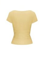 Vaiaye Women's Spring-Summer Sexy Fitted Knit Top, Solid Color Square Neck Casual T-Shirt, Suitable For Valentine's Day