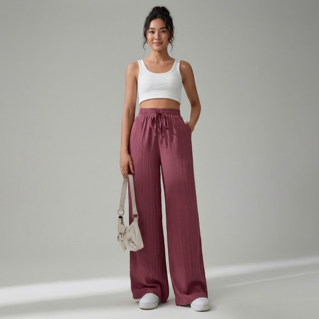 Simone | Belted Wide-Leg Pants