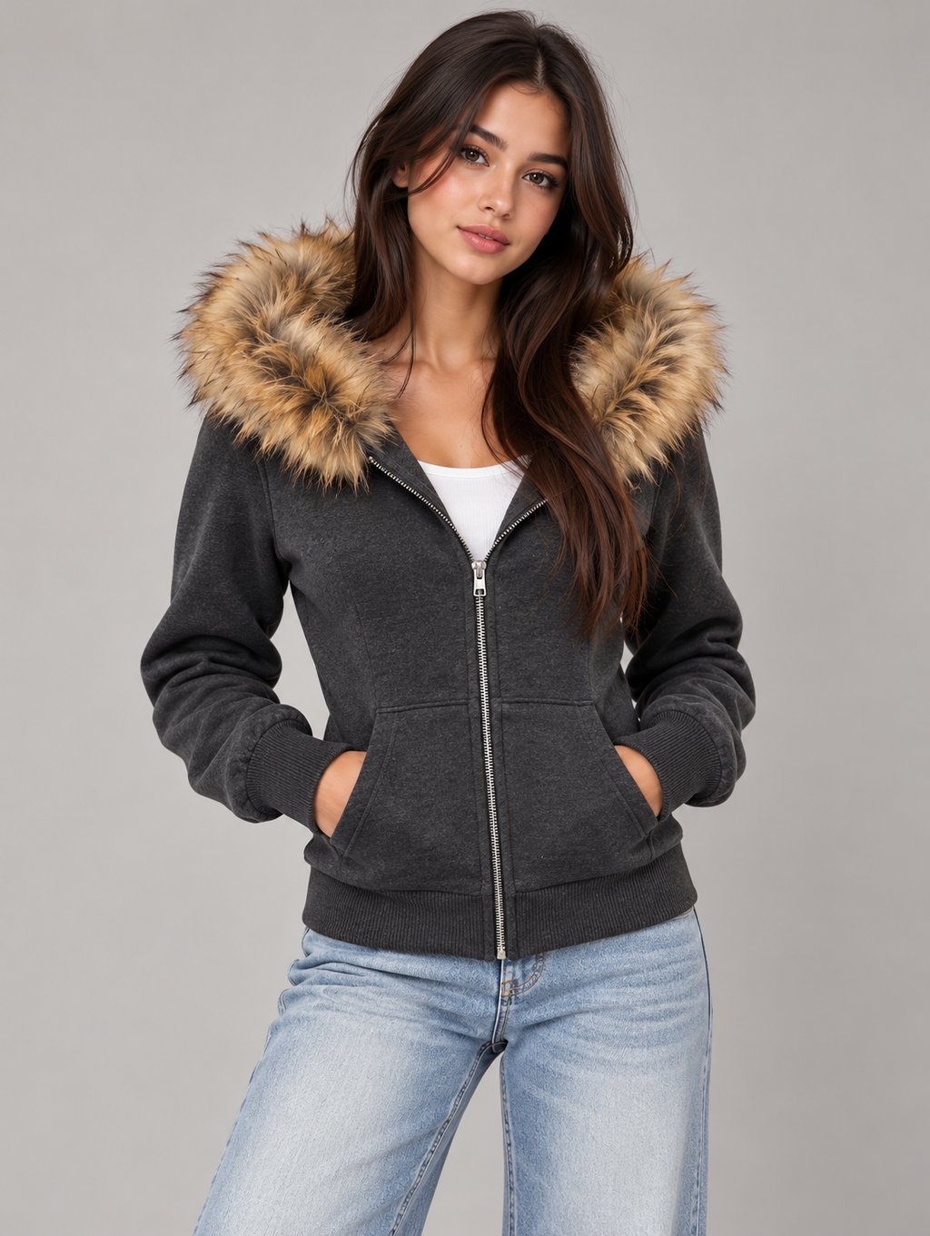 Anouk | Faux-Fur Zip Fleece