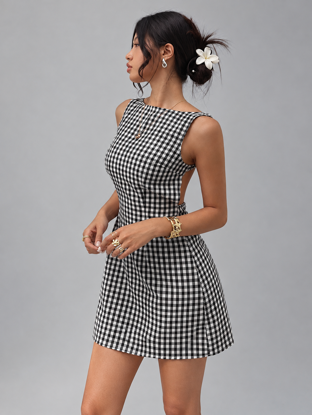 Sloane | Lace-Up Backless Mini Dress